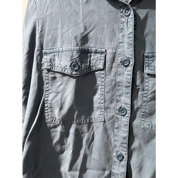 98Bella Dahl Tie Waist Utility Shirt Jacket Size S Green Button Front A001598 - Picture 11 of 11